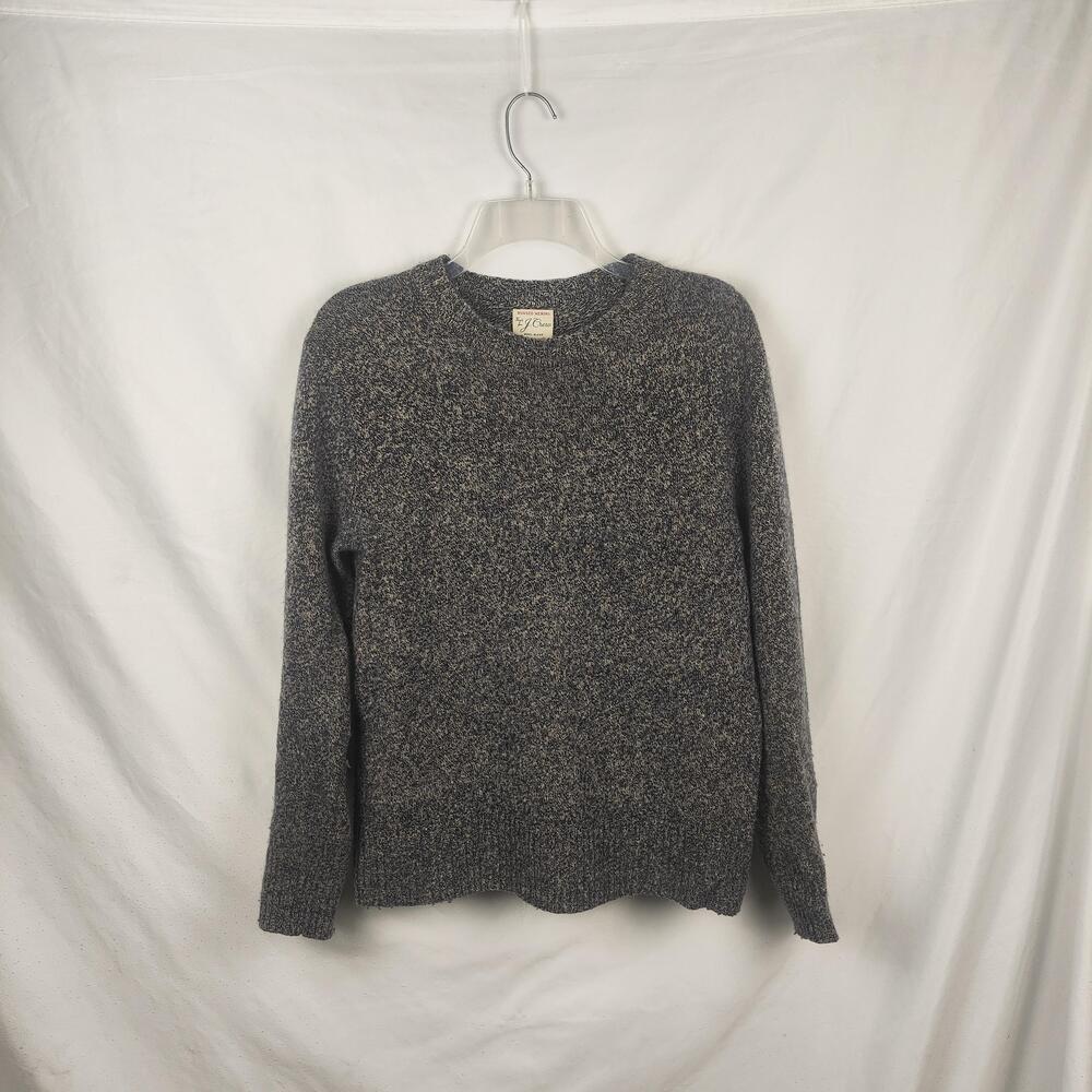 J Crew Sweater Mens Small Gray Rugged Merino Wool Blend Crewneck Pullover Knit